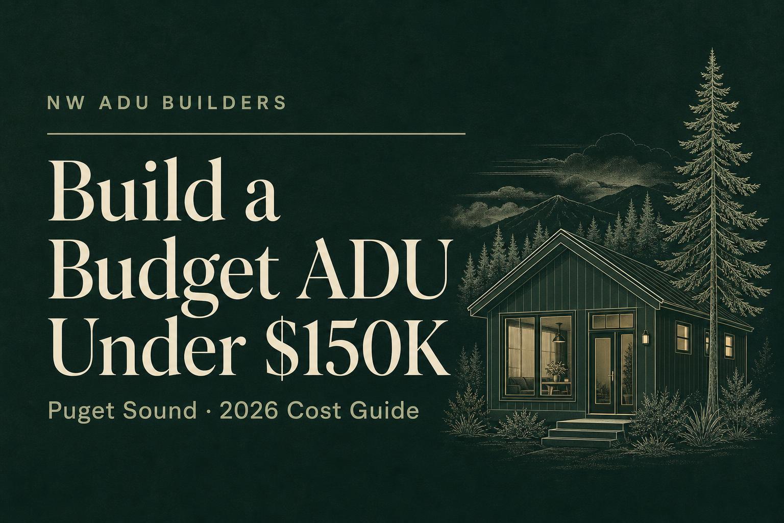Cost Guide — How to Build a Budget-Friendly ADU in the Puget Sound (Under $150K in 2026)