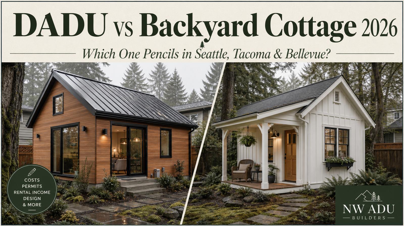Comparison — Seattle DADU vs. Backyard Cottage in 2026: Which One Actually Pencils for Puget Sound Homeowners?